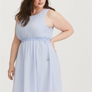 Torrid 1x Disney Cinderella Light Blue Pleated Midi Dress